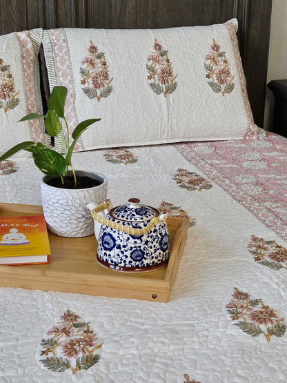 Blush Petals - LuxuryTouch Quilted Bedspread
