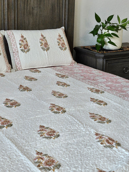 Blush Petals - LuxuryTouch Quilted Bedspread