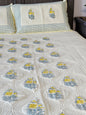 Golden Bloom - LuxuryTouch Quilted Bedspread