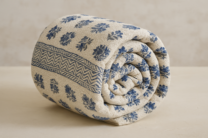 Indigo Bloom - WovenNest Throw