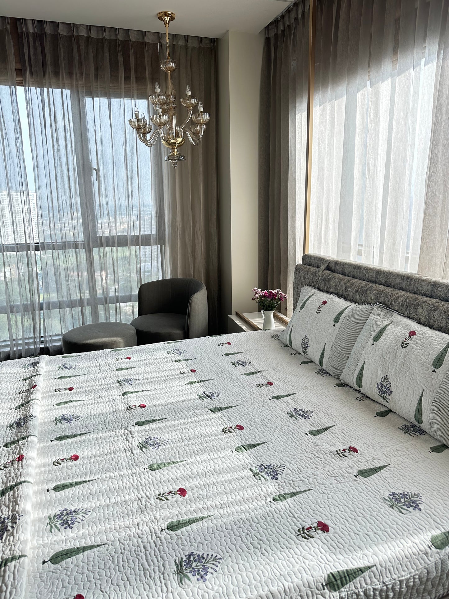 Fern Blossom - LuxuryTouch Quilted Bedspread